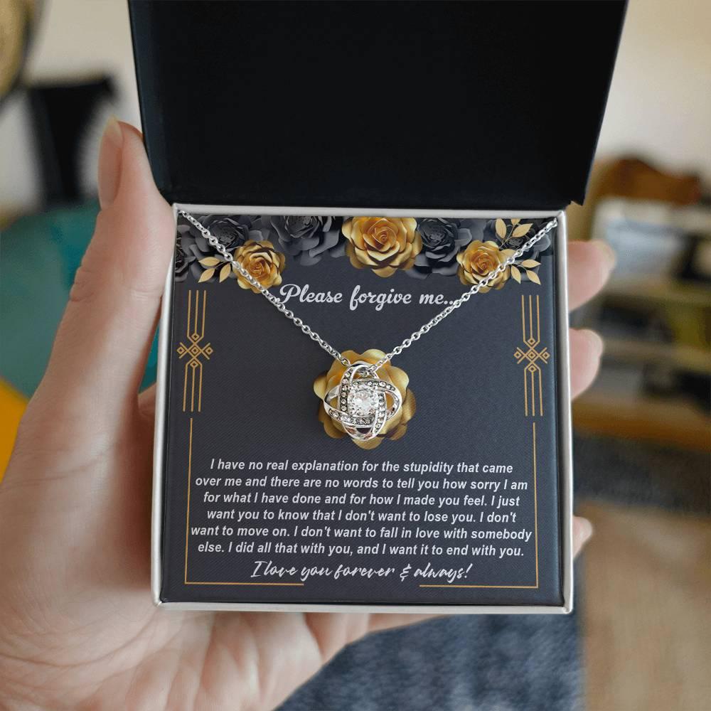 Gift for Girlfriend, Wife - Sorry, End With You - Love Knot Pendant Necklace - Mallard Moon Gift Shop