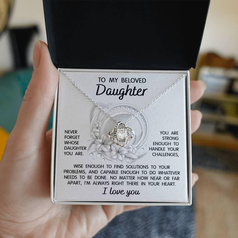 Daughter Wedding Day Gift - Always Right There - Love Knot Pendant Necklace - Mallard Moon Gift Shop