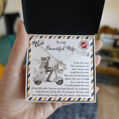 Wife Wedding Gift I Knew You Would-Be The One Love Knot Pendant Necklace - Mallard Moon Gift Shop