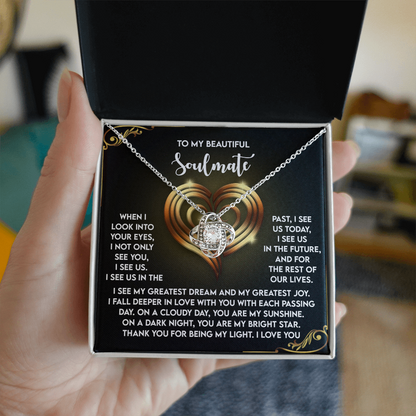 Soulmate Necklace – Celebrate Eternal Love with This Heartfelt Message and Pendant - Mallard Moon Gift Shop