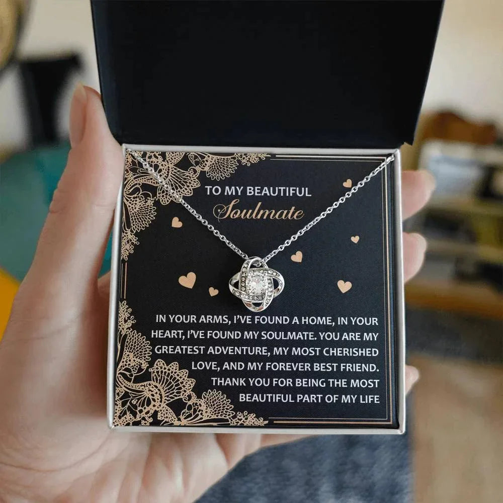 Romantic Anniversary, Valentine's Day Gift for Soulmate, Wife, Girlfriend - The Most Beautiful Part of My Life. - Love Knot Pendant Necklace