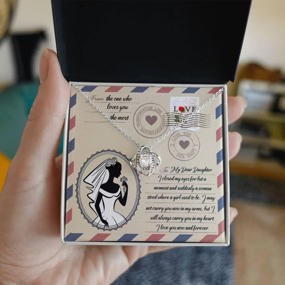 Daughter Wedding Day Gift -I Closed my Eyes Love Knot Pendant Necklace - Mallard Moon Gift Shop