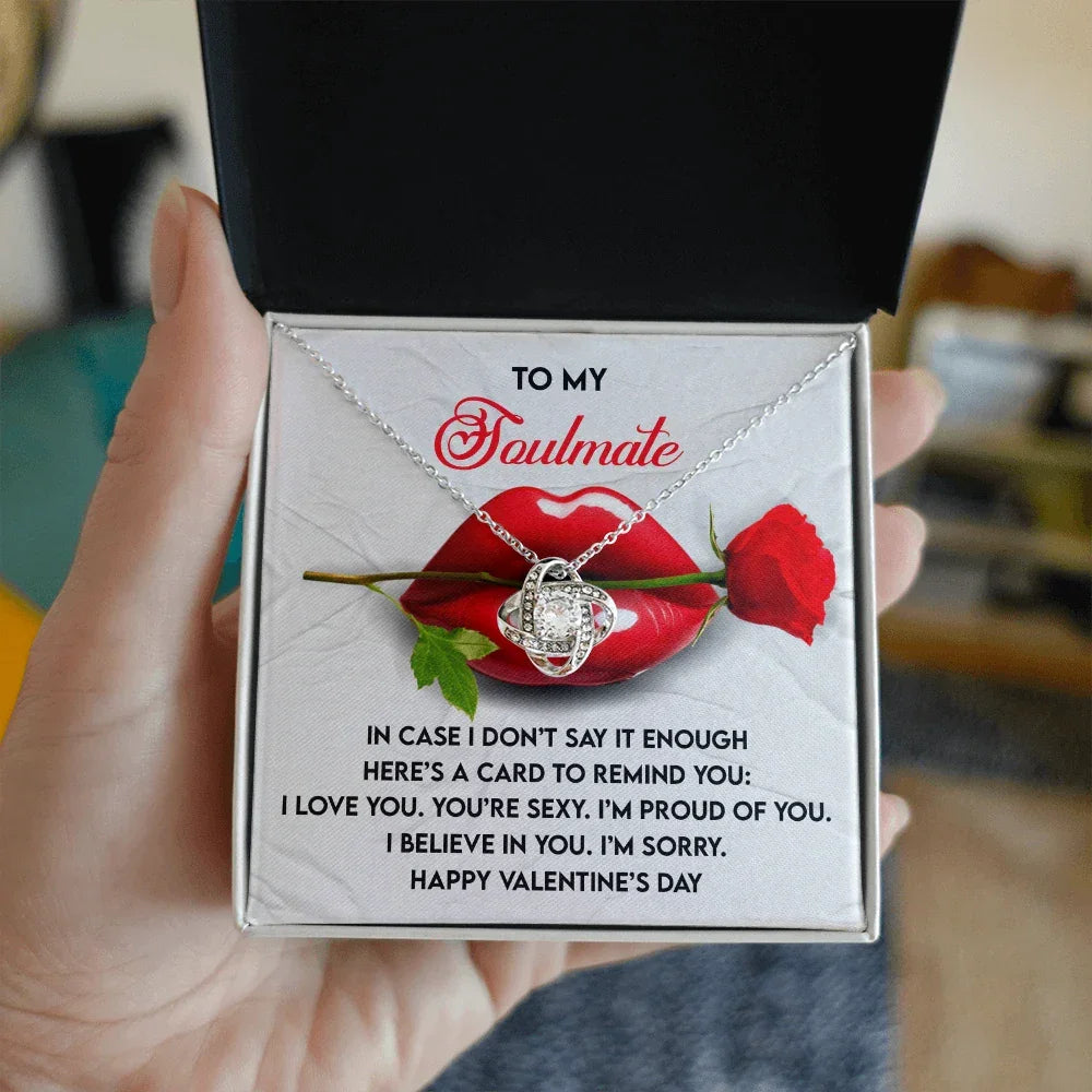 To My Soulmate Love Knot Pendant - Romantic Gift She'll Treasure