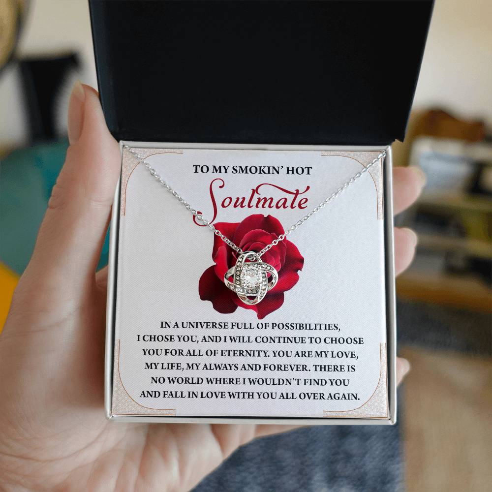 Romantic Anniversary, Valentine's Day Gift for Soulmate, Wife, Girlfriend - Fall In Love Over Again - Love Knot Pendant Necklace - Mallard Moon Gift Shop