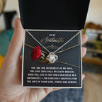 Soulmate Gift - Heartbeat of My Soul - Love Knot Necklace with Sentimental Message Card