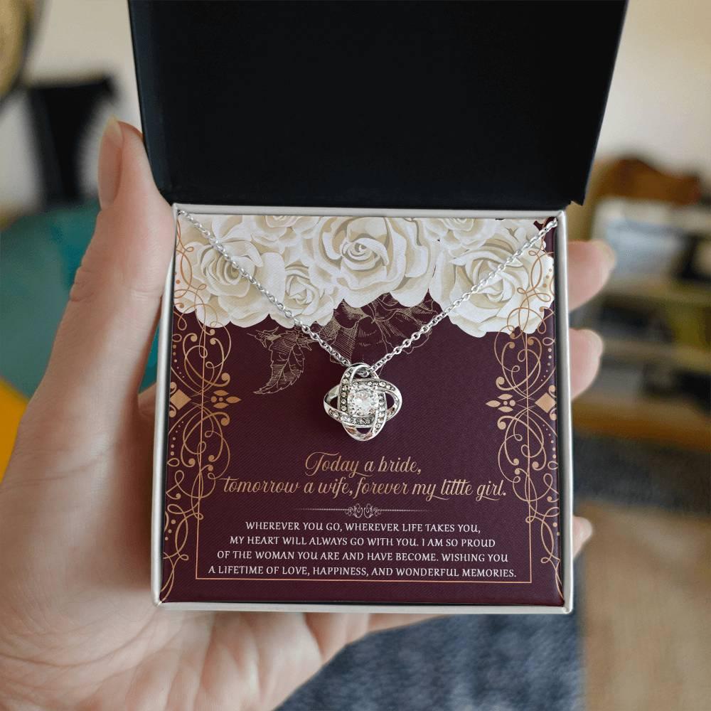 Daughter Wedding Day Gift - Wonderful Memories - Love Knot Pendant Necklace - Mallard Moon Gift Shop