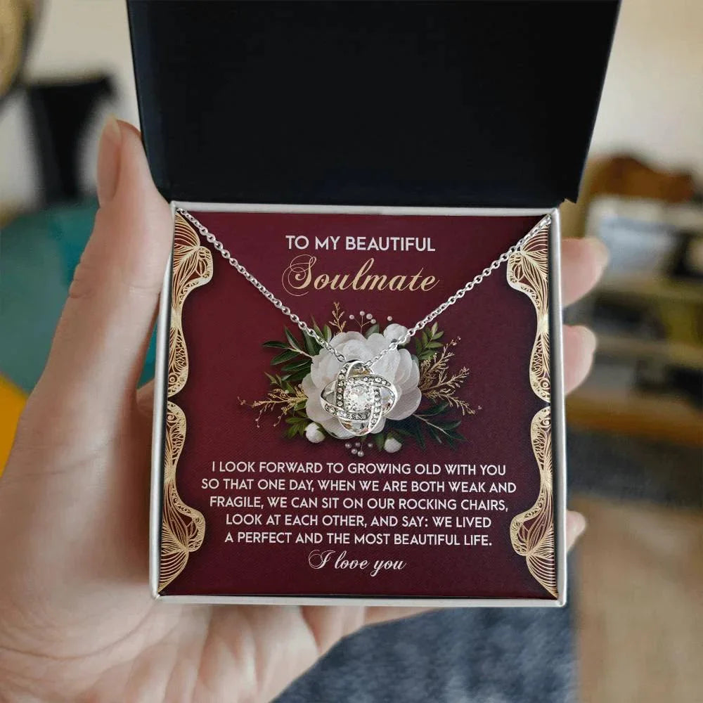 To My Beautiful Soulmate - Love Knot Necklace – A Romantic Gift Celebrating a Lifetime of Love