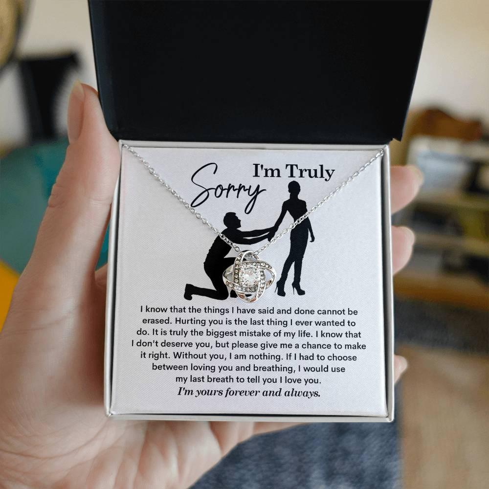 Gift for Girlfriend, Wife - Sorry, My Last Breath - Love Knot Pendant Necklace - Mallard Moon Gift Shop