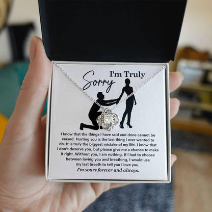 Gift for Girlfriend, Wife - Sorry, My Last Breath - Love Knot Pendant Necklace - Mallard Moon Gift Shop