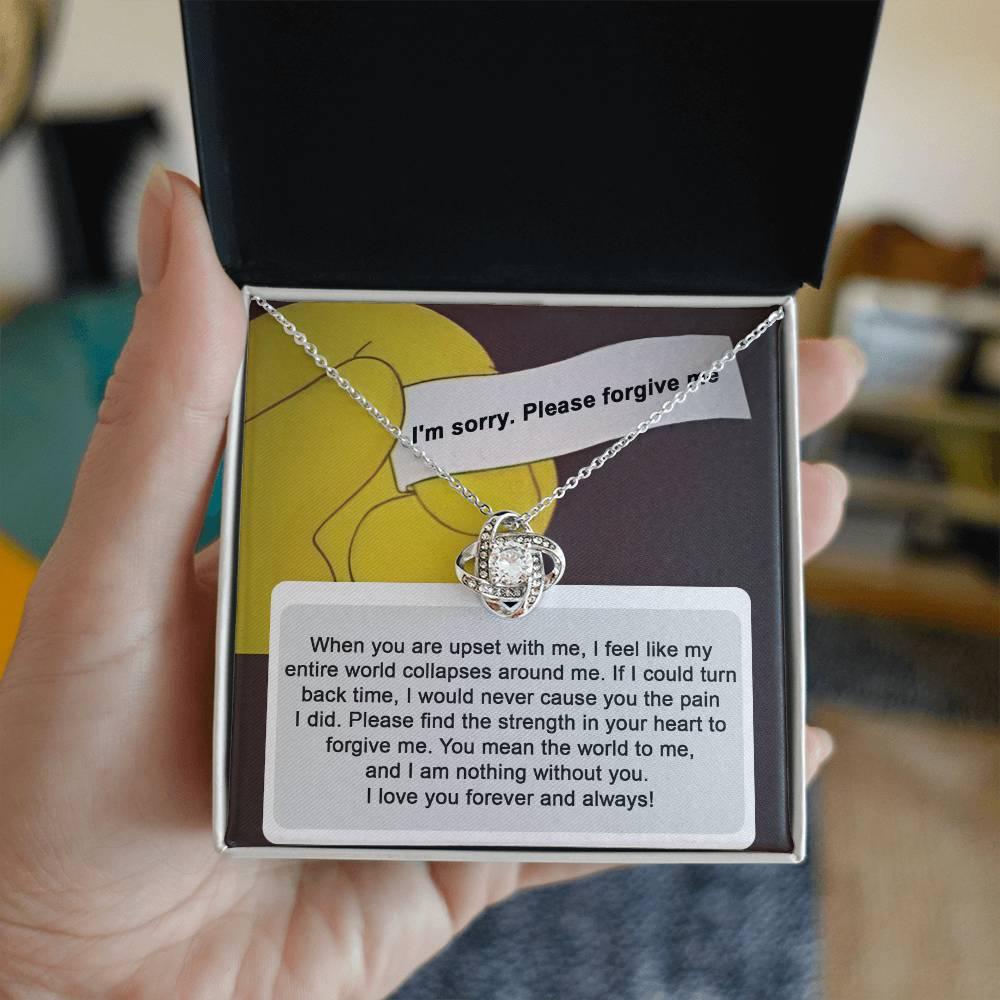 Gift for Girlfriend, Wife  - Sorry, Nothing Without You - Love Knot Pendant Necklace - Mallard Moon Gift Shop