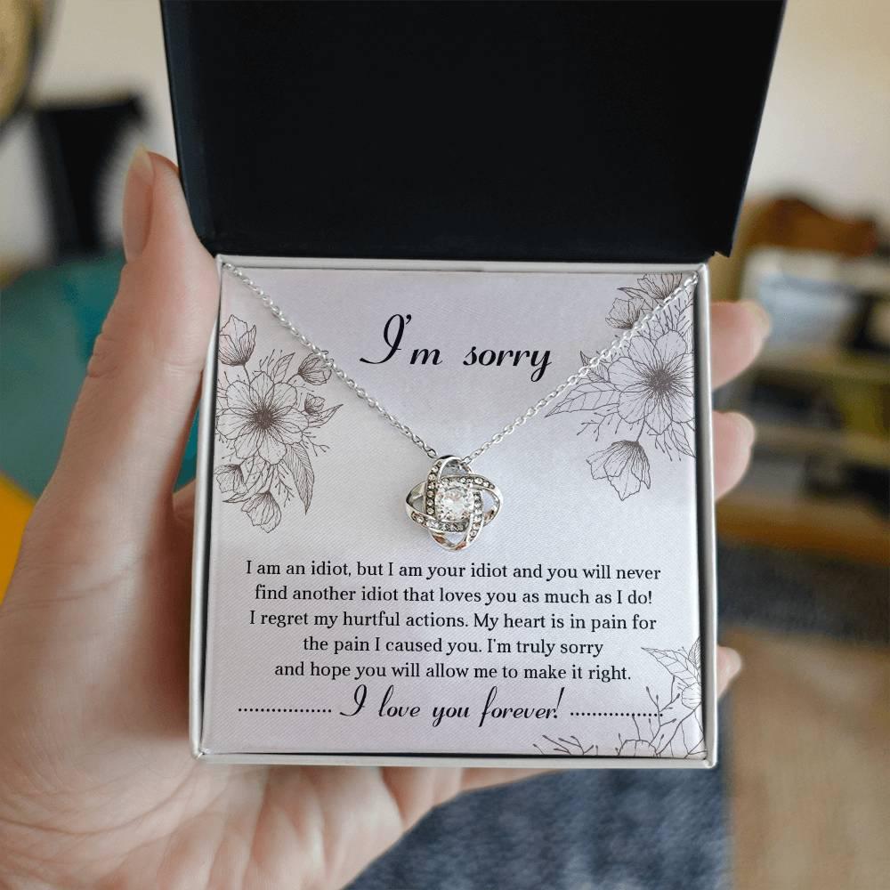 Apology Gift for Her - Sorry For The Pain I Caused You - Love Knot Pendant Necklace - Mallard Moon Gift Shop