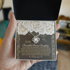 Bonus Daughter Wedding Day Gift - Grow Old Together - Love Knot Pendant Necklace