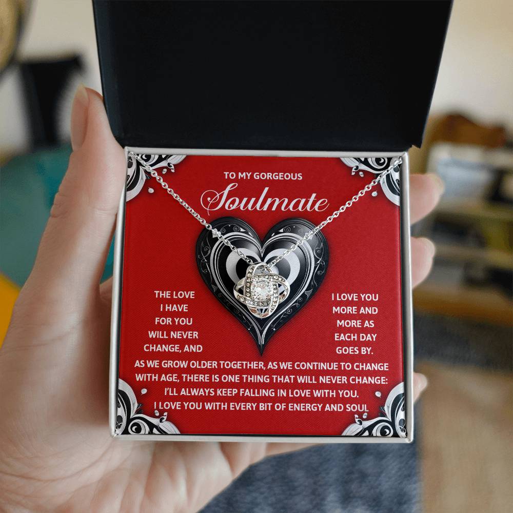 To My Gorgeous Soulmate - Love Knot Necklace – A Romantic Gift to Celebrate Everlasting Love - Mallard Moon Gift Shop