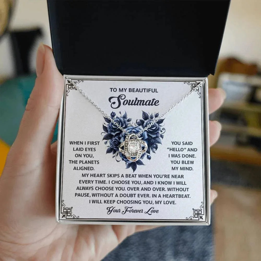To My Beautiful Soulmate - Love Knot Necklace – A Romantic Gift to Celebrate Endless Love and Devotion