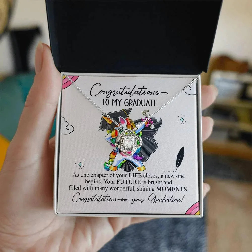 Daughter Graduation Pendant Necklace Gift Congratulations to my Graduate Your Future is Bright