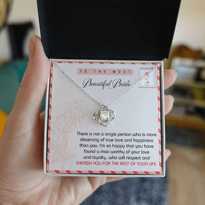 To The Beautiful Bride Wedding Gift Love Knot Pendant Necklace - Mallard Moon Gift Shop