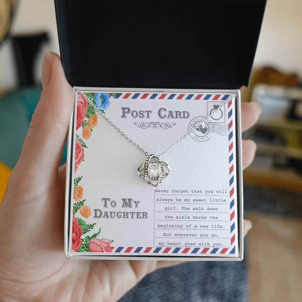 Daughter Wedding Day Gift - My Heart Goes With You - Love Knot Pendant Necklace - Mallard Moon Gift Shop
