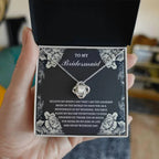 Bridesmaid Wedding Day Gift - The Luckiest Bride - Love Knot Pendant Necklace