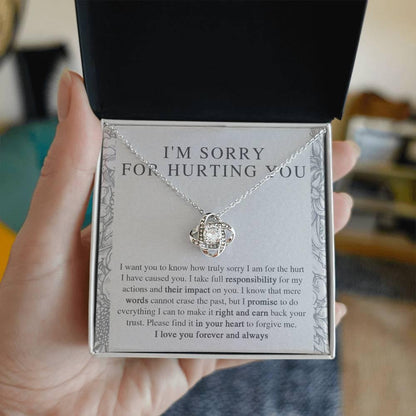 Apology Gift - I'm Sorry, I Promise to Do Everything - Love Knot Pendant Necklace - Mallard Moon Gift Shop