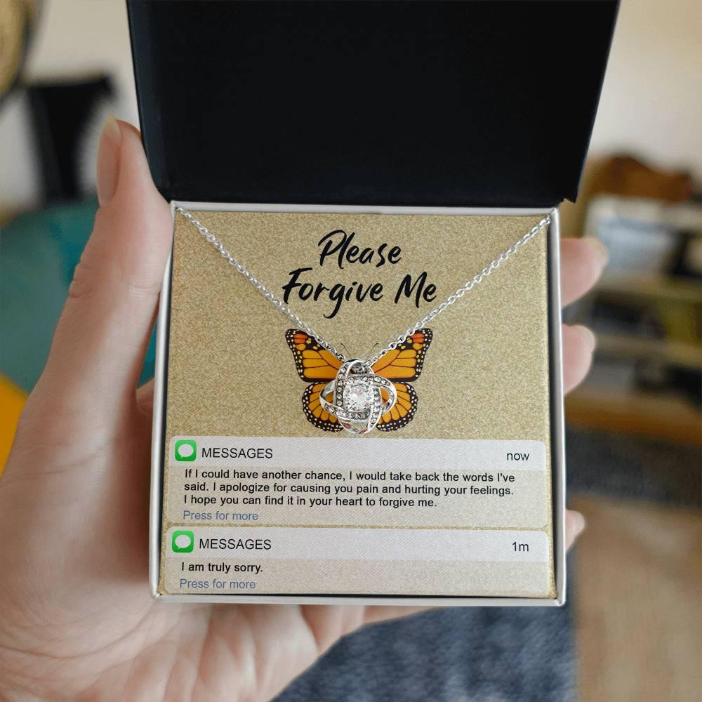 Gift for Girlfriend, Wife - Sorry, In Your Heart - Love Knot Pendant Necklace - Mallard Moon Gift Shop