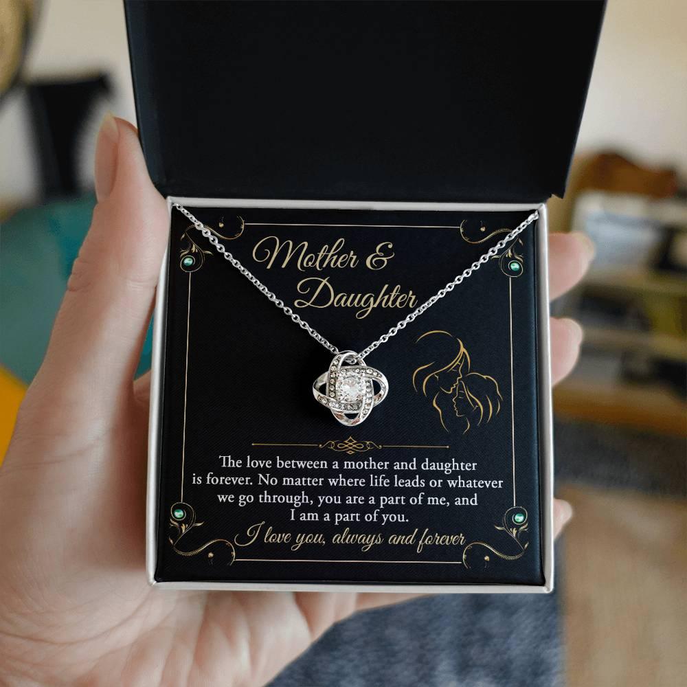 Mother and Daughter- You are a Part Of Me and I am a Part of You Love Knot Necklace - Mallard Moon Gift Shop