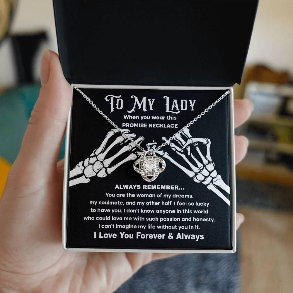 Soulmate Woman of My Dreams Halloween Inspired Love Knot Necklace - Mallard Moon Gift Shop