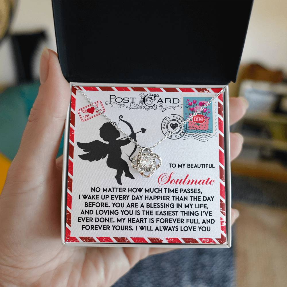 To My Beautiful Soulmate Love Knot Necklace – A Heartwarming Valentine’s Day Gift to Express Eternal Love - Mallard Moon Gift Shop