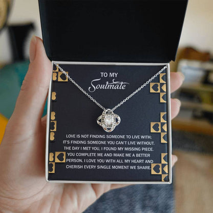 To My Soulmate - Love Knot Necklace – A Romantic Gift Celebrating Your Missing Piece - Mallard Moon Gift Shop