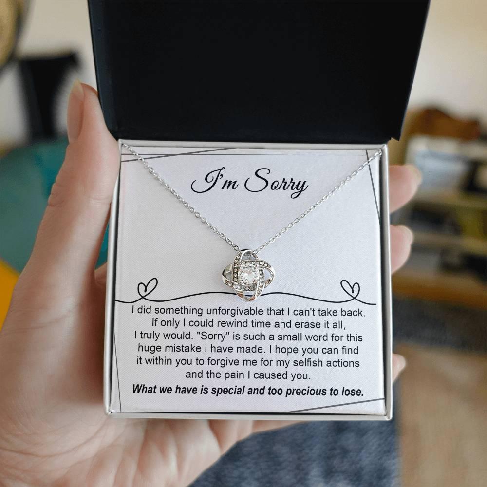 Gift for Girlfriend, Wife - Sorry, Breaking My Heart - Love Knot Pendant Necklace - Mallard Moon Gift Shop