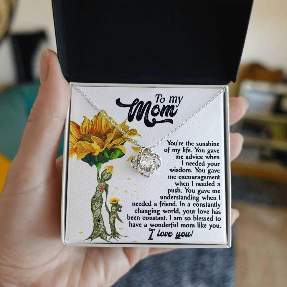 Mom you are The Sunshine in my Life - Love Knot Necklace