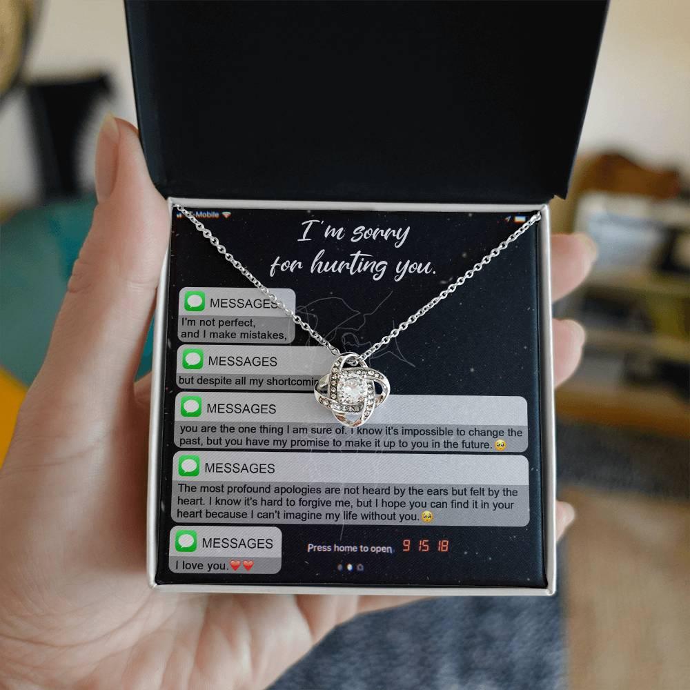 Gift for Girlfriend, Wife - Sorry, Life Without You - Love Knot Pendant Necklace - Mallard Moon Gift Shop