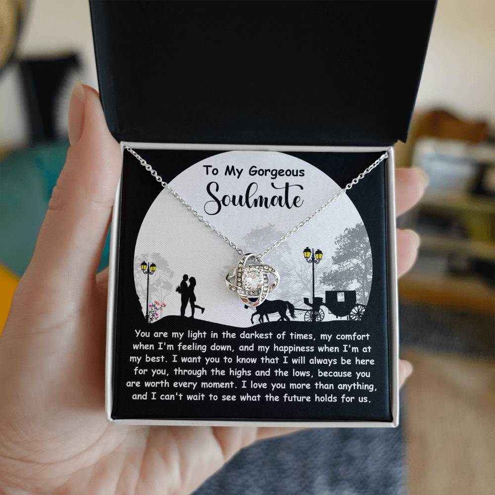 Romantic Anniversary, Valentine's Day Gift for Soulmate, Wife, Girlfriend - Light Of My Life - Love Knot Pendant Necklace - Mallard Moon Gift Shop
