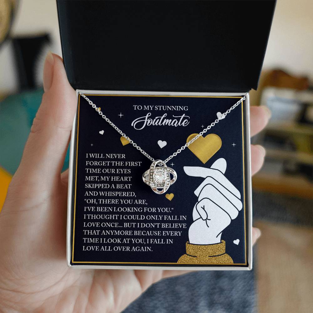 Gift for Soulmate - Look At You - Love Knot Pendant Necklace - A Romantic Valentine’s Day Gift That Celebrates Falling in Love Again and Again - Mallard Moon Gift Shop