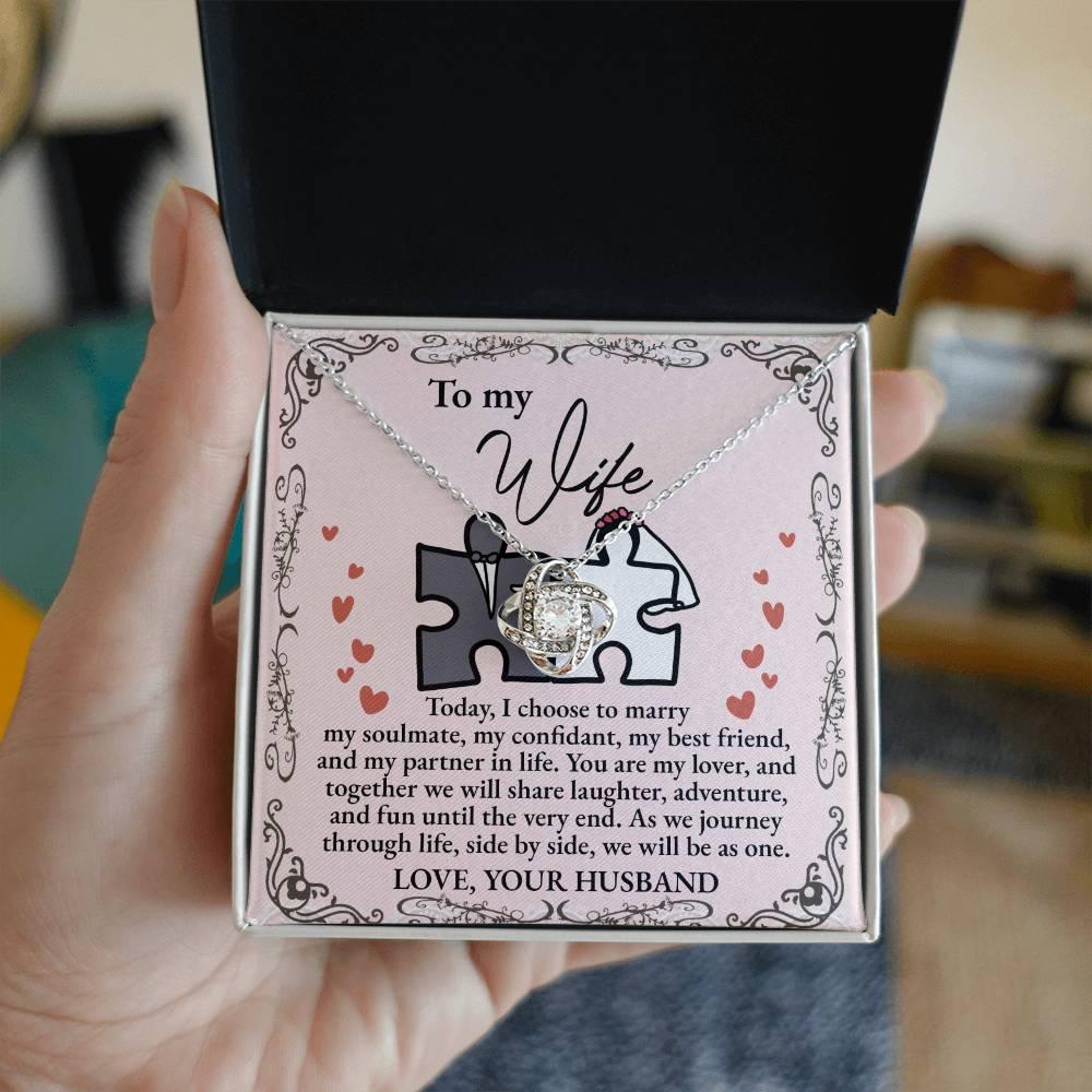 Wife Wedding Day Gift We Will Be As One Love Knot Pendant Necklace - Mallard Moon Gift Shop