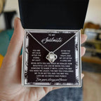 To My Soulmate - My Calm After the Storm Love Knot Necklace – A Romantic Valentine’s Day Gift with a Heartfelt Message