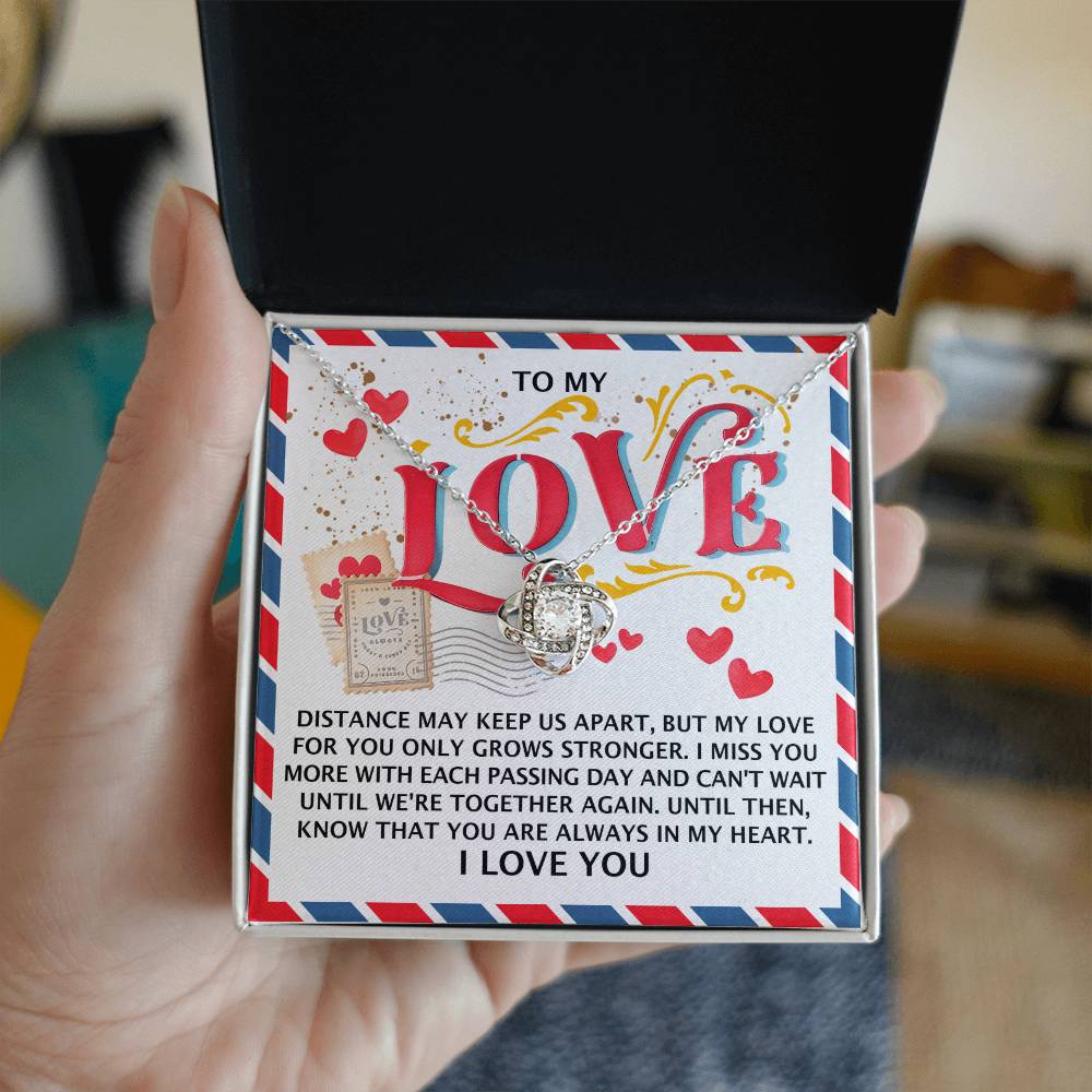 To My Love - Love Knot Necklace – A Heartfelt Gift for Long-Distance Relationships - Mallard Moon Gift Shop