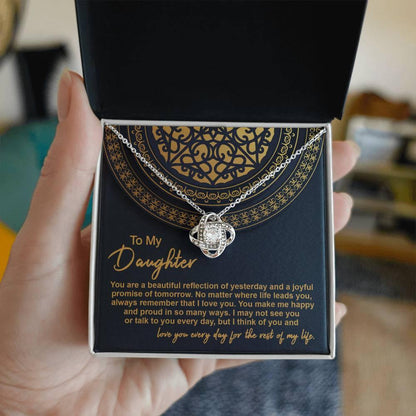 Daughter Gift for Birthday, Graduation, Christmas - Beautiful Reflection - Love Knot Pendant Necklace - Mallard Moon Gift Shop