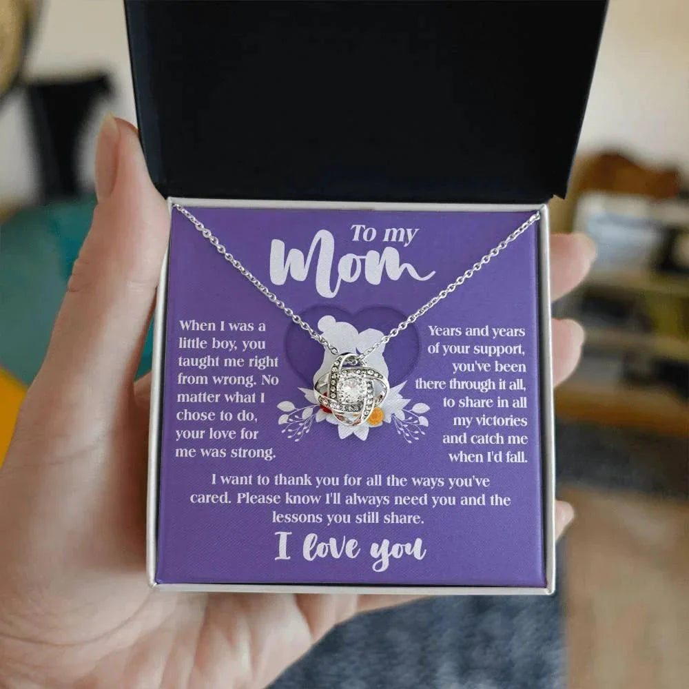 Gift for Mom from Son All the Ways You've Cared - Love Knot Necklace