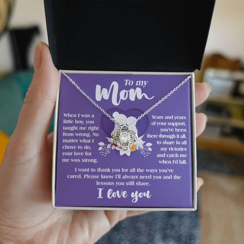 Gift for Mom from Son All the Ways You've Cared - Love Knot Necklace - Mallard Moon Gift Shop