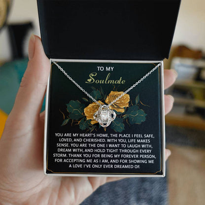 To My Soulmate - Love Knot Necklace – A Romantic Gift of Appreciation for Your Forever Person - Mallard Moon Gift Shop