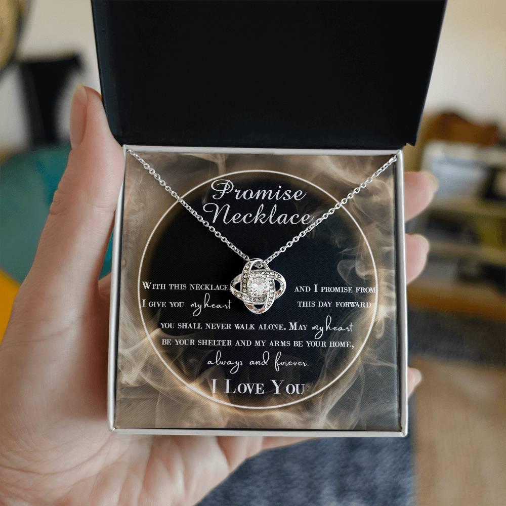 Wife Gift - I Promise My Heart Love Knot Pendant Necklace - Mallard Moon Gift Shop