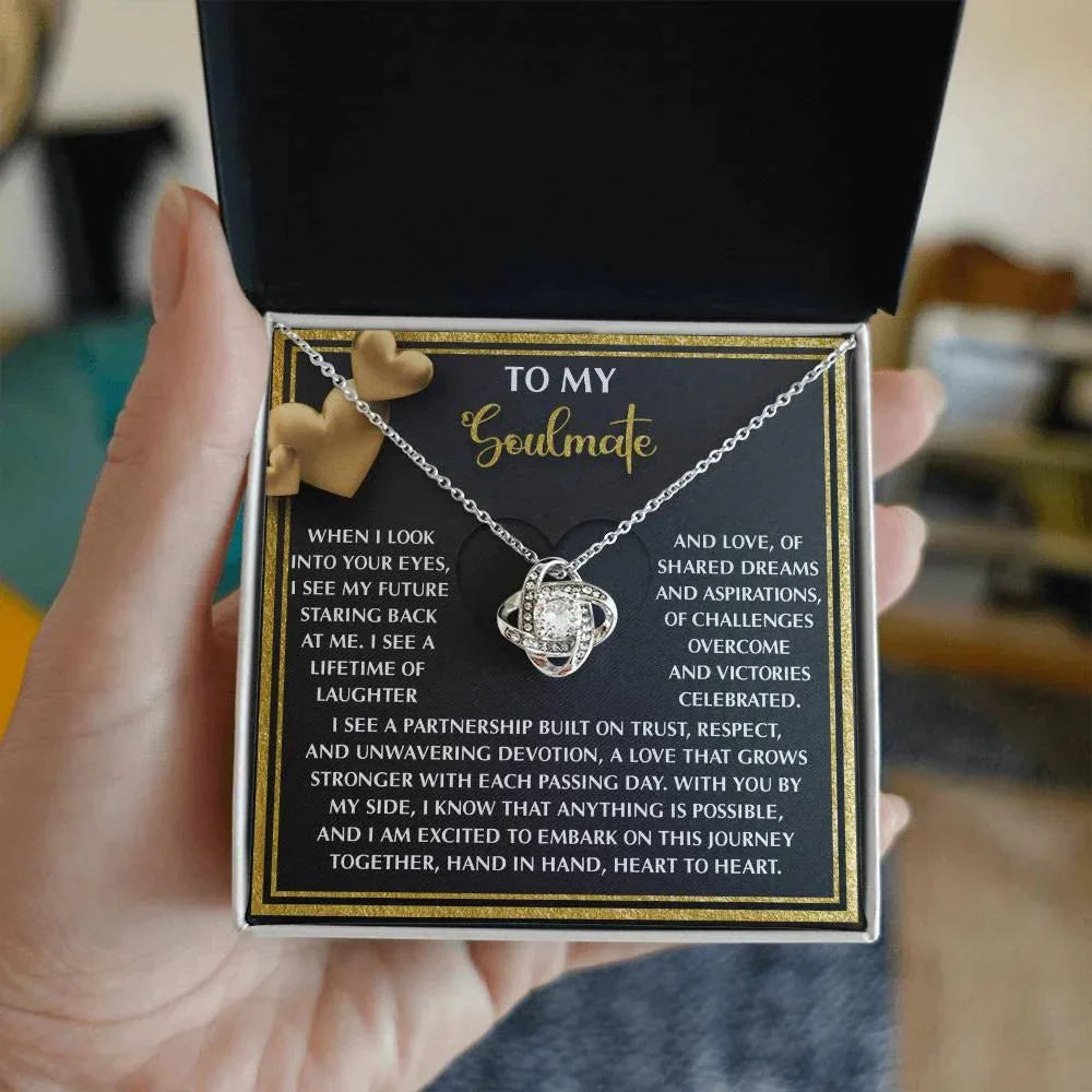 To My Soulmate Love Knot Necklace – A Meaningful Valentine’s Gift Celebrating Trust, Devotion, and Shared Dreams