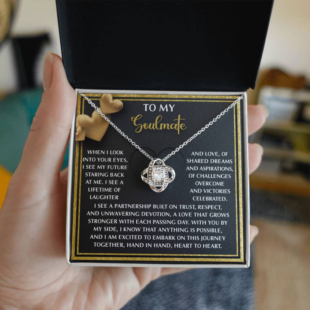 To My Soulmate Love Knot Necklace – A Meaningful Valentine’s Gift Celebrating Trust, Devotion, and Shared Dreams - Mallard Moon Gift Shop