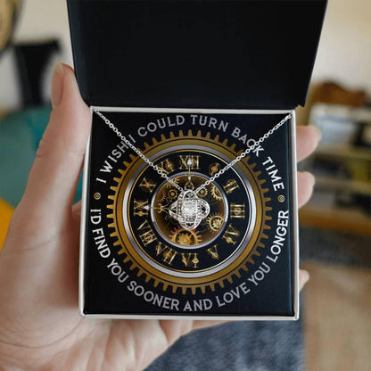 Wife Wedding Day. Anniversary, Birthday Gift - Turn Back Time - Love Knot Pendant Necklace - Mallard Moon Gift Shop