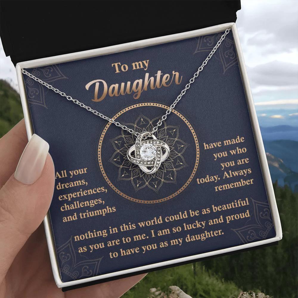 Daughter Gift - All Your Dreams Love Knot Pendant Necklace