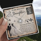 Daughter Wedding Day Gift - Beautiful Bride Love Knot Pendant Necklace