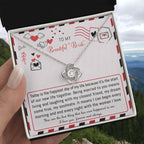 Bride Wedding Day Gift - The Happiest Day - Love Knot Pendant Necklace