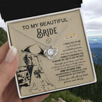 To My Beautiful Bride - My Best Friend, Faithful Partner Love Knot Pendant Necklace Wedding Day Gift