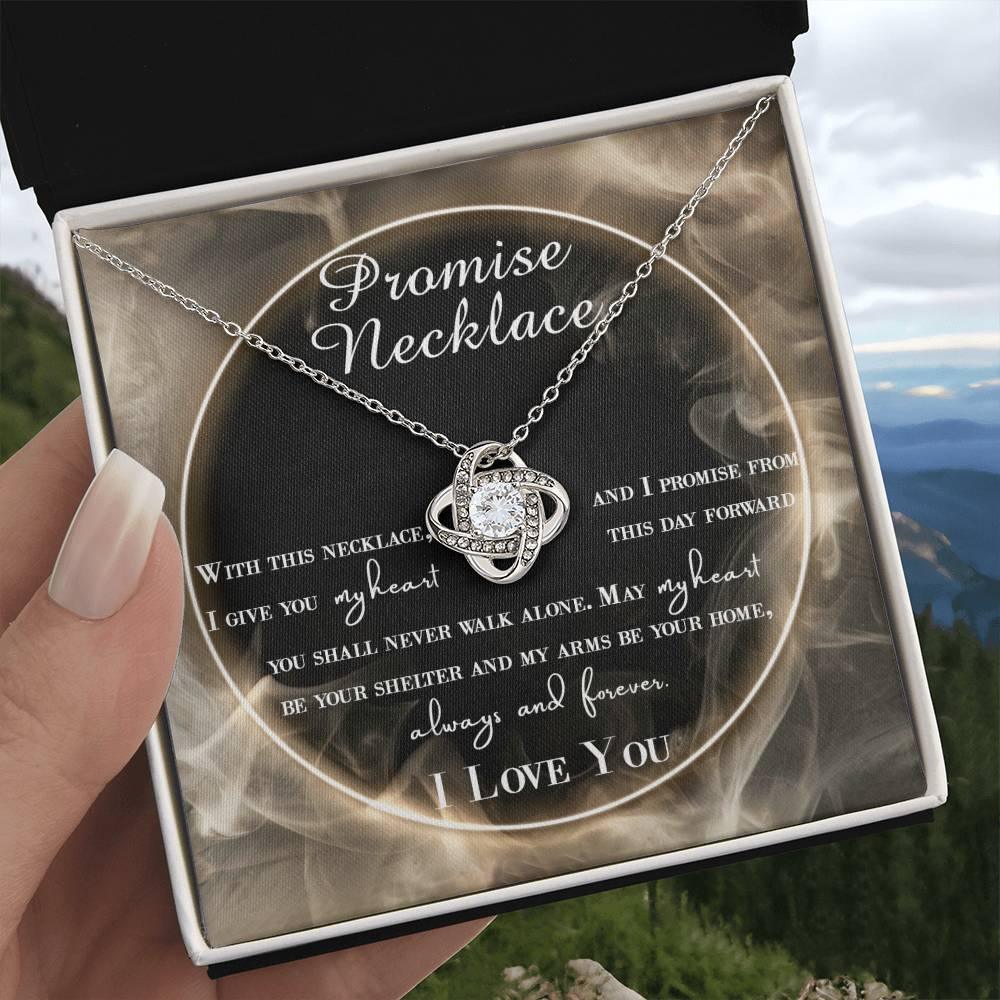 Wife Gift - I Promise My Heart Love Knot Pendant Necklace - Mallard Moon Gift Shop