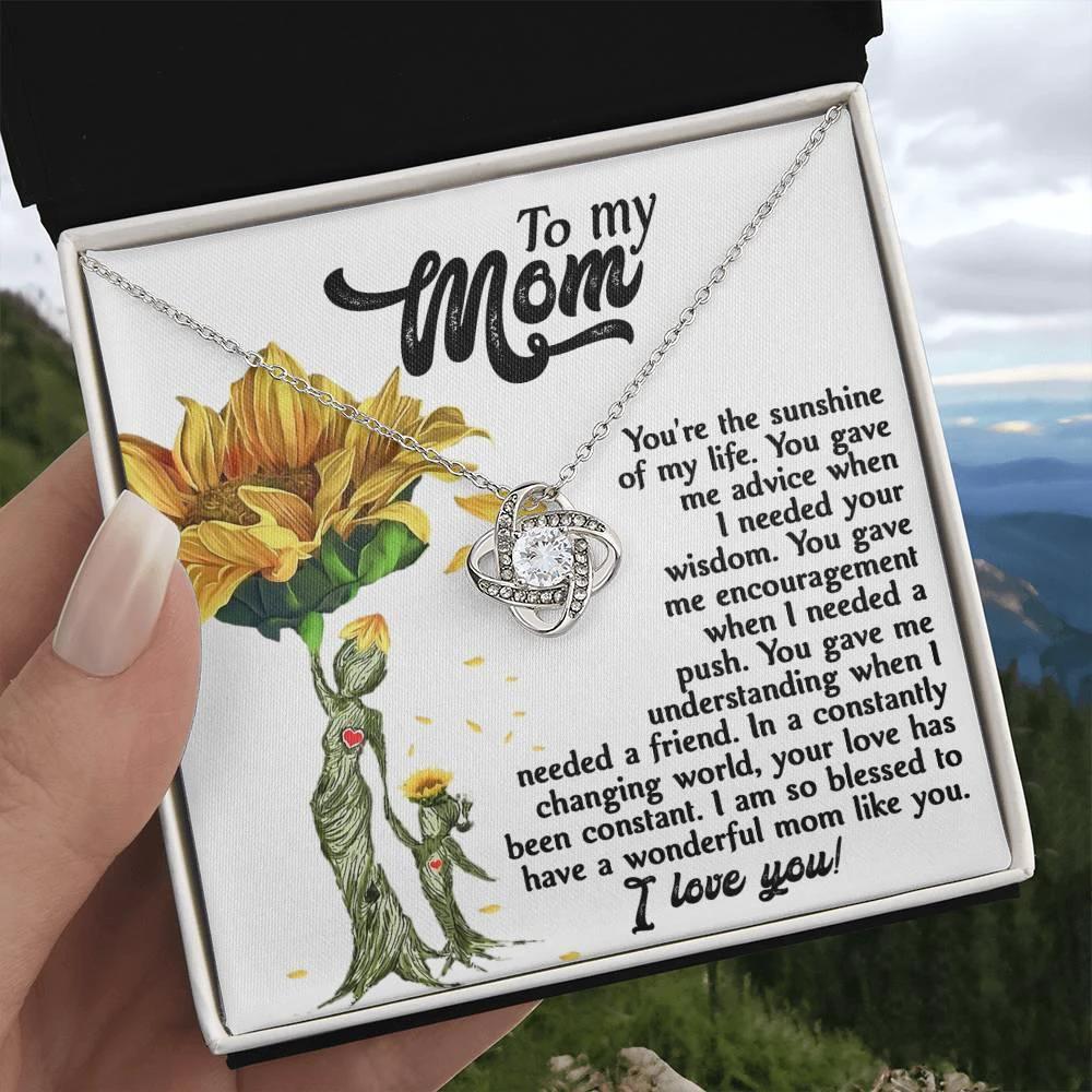 Mom you are The Sunshine in my Life - Love Knot Necklace